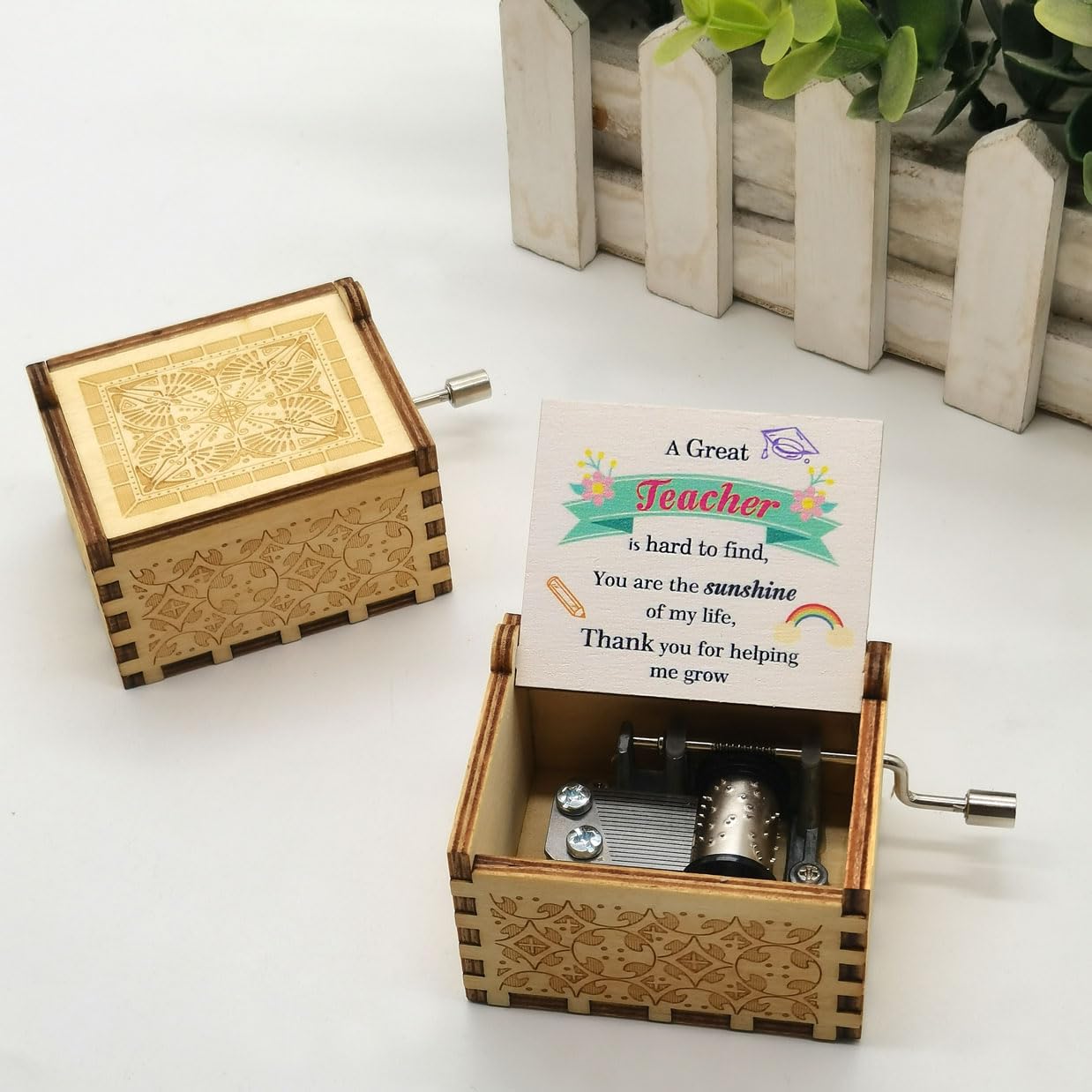 Micteney Nursery Teacher Thank You Gifts,Personalised Teacher, Music Box Gift for Teacher End of The Year,Teacher Leaving Gifts - Image 2