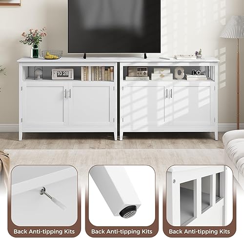 Miniatura 6 de Gabinete de buffet con almacenamiento, barra de café con puertas, mesa de consola de aparador de cocina, estante ajustable, almacenamiento de licor