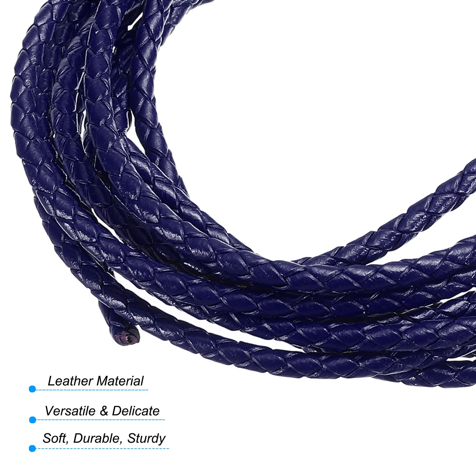 PATIKIL Round Braided Leather Cord - Image 3