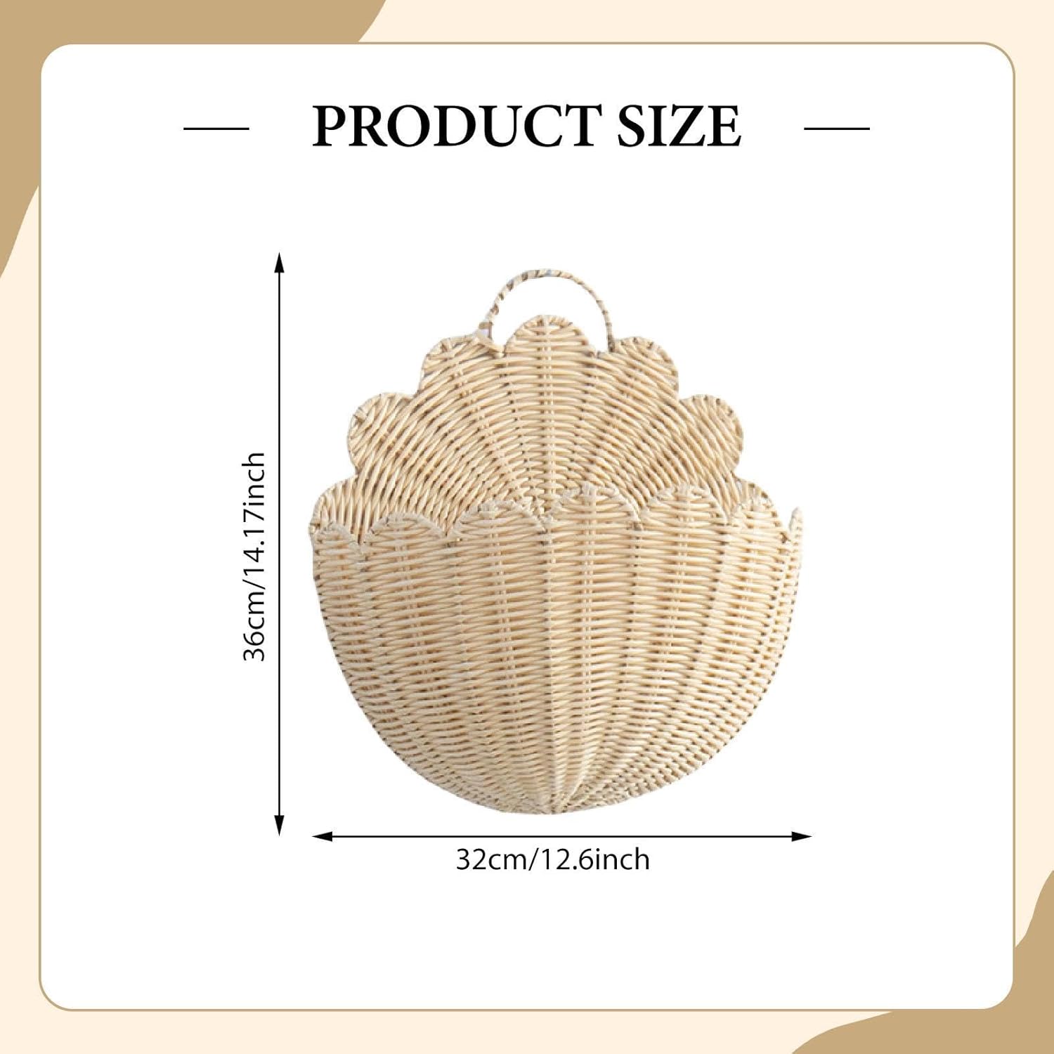 Baoblaze Wall Hanging Basket Storage Organizer Imitation Rattan Plants Multifunctional Decoration Home Flowers Home Decor Wall Baskets, XS