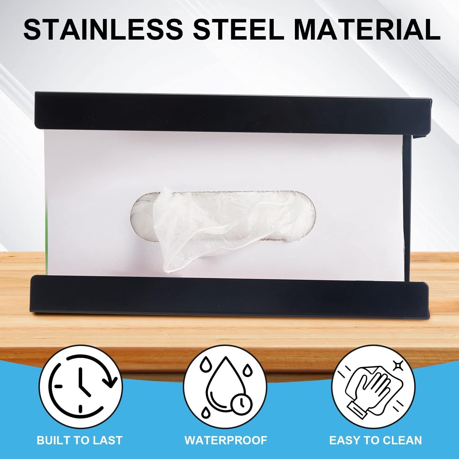 2 soportes magnéticos dispensadores de guantes de montaje en pared de calidad comercial, toallas, toallitas de papel, caja de pañuelos de papel, soporte para cocina, nevera, oficina, talleres, garaje