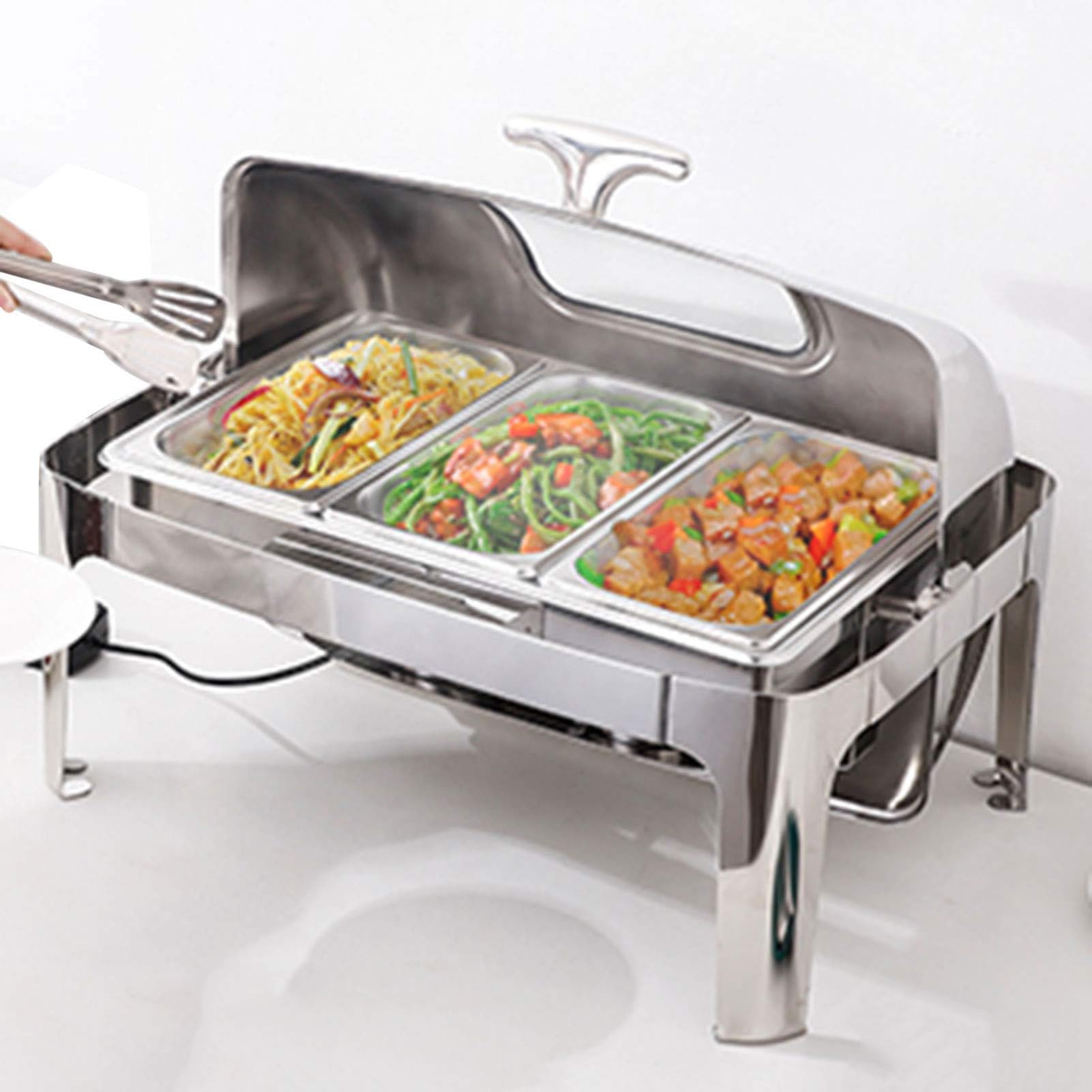 Chauffe-plats traiteur électrique inox avec contrôle thermique stable