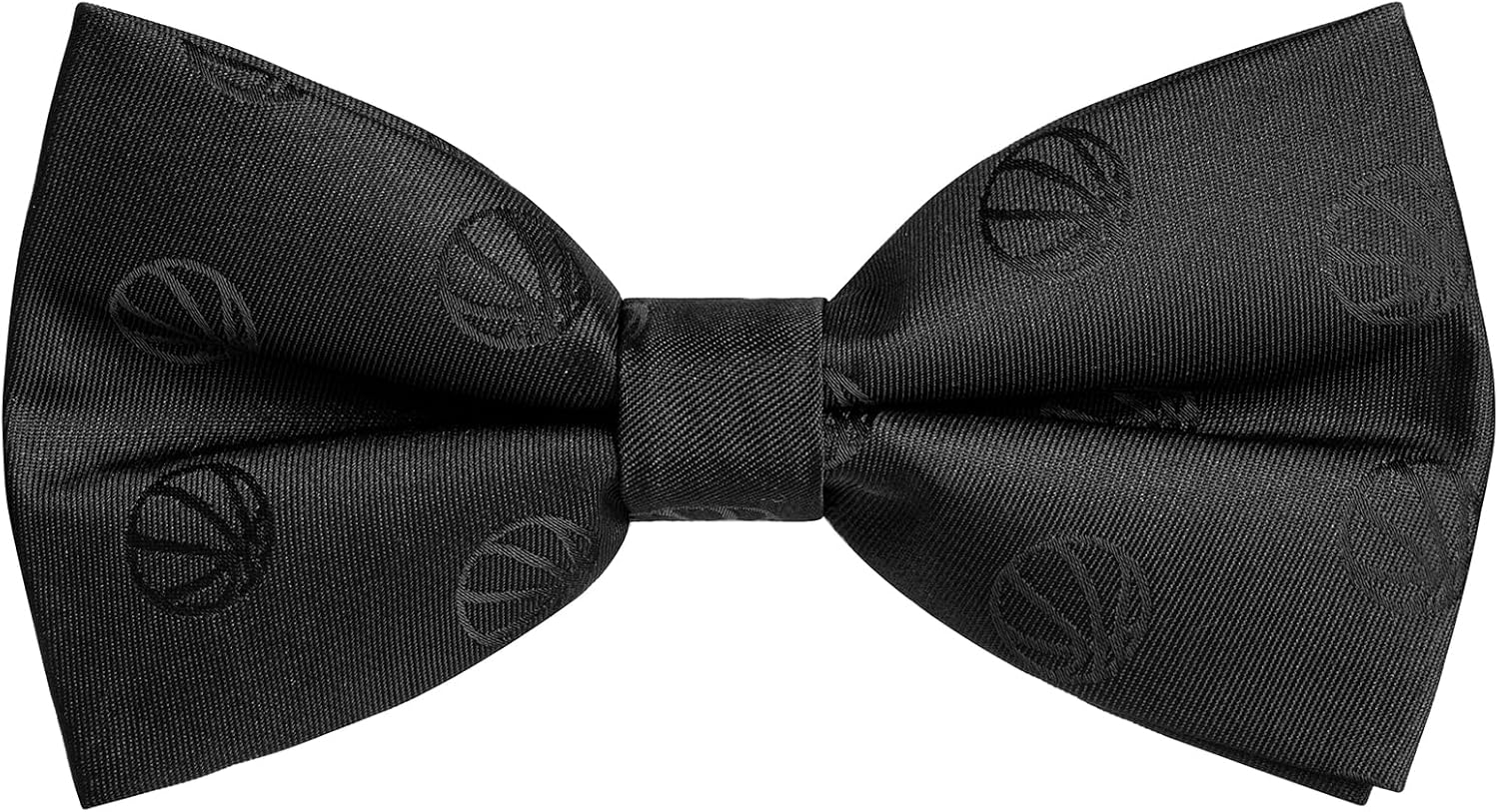 AMITER Black Bow Ties with Basketball Pattern, Pre-tied Adjustable Bowties for Basketball Fan