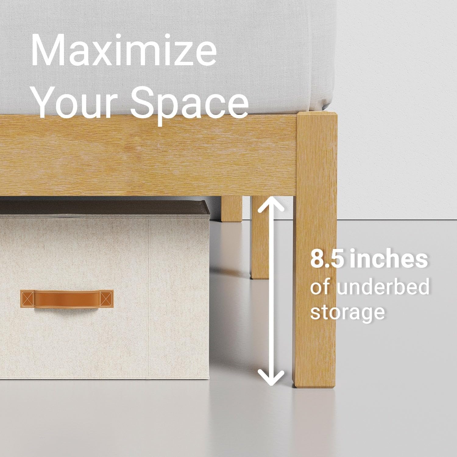 LIFEMENT Twin Classic Wood Platform Bed Frame, Noise Free, Under Bed Storage, No Box Spring Needed, Easy Assembly