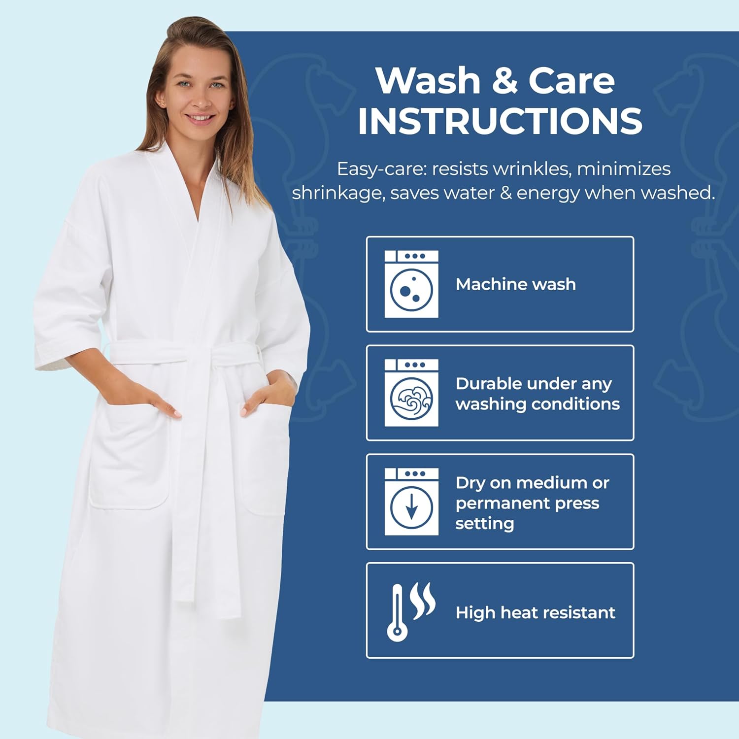 MONARCH Unisex Chamois Microfiber Spa Kimono Robe – Soft Lightweight Fabric, Generously Sized Hotel & Spa Robe with Pockets - Image 5