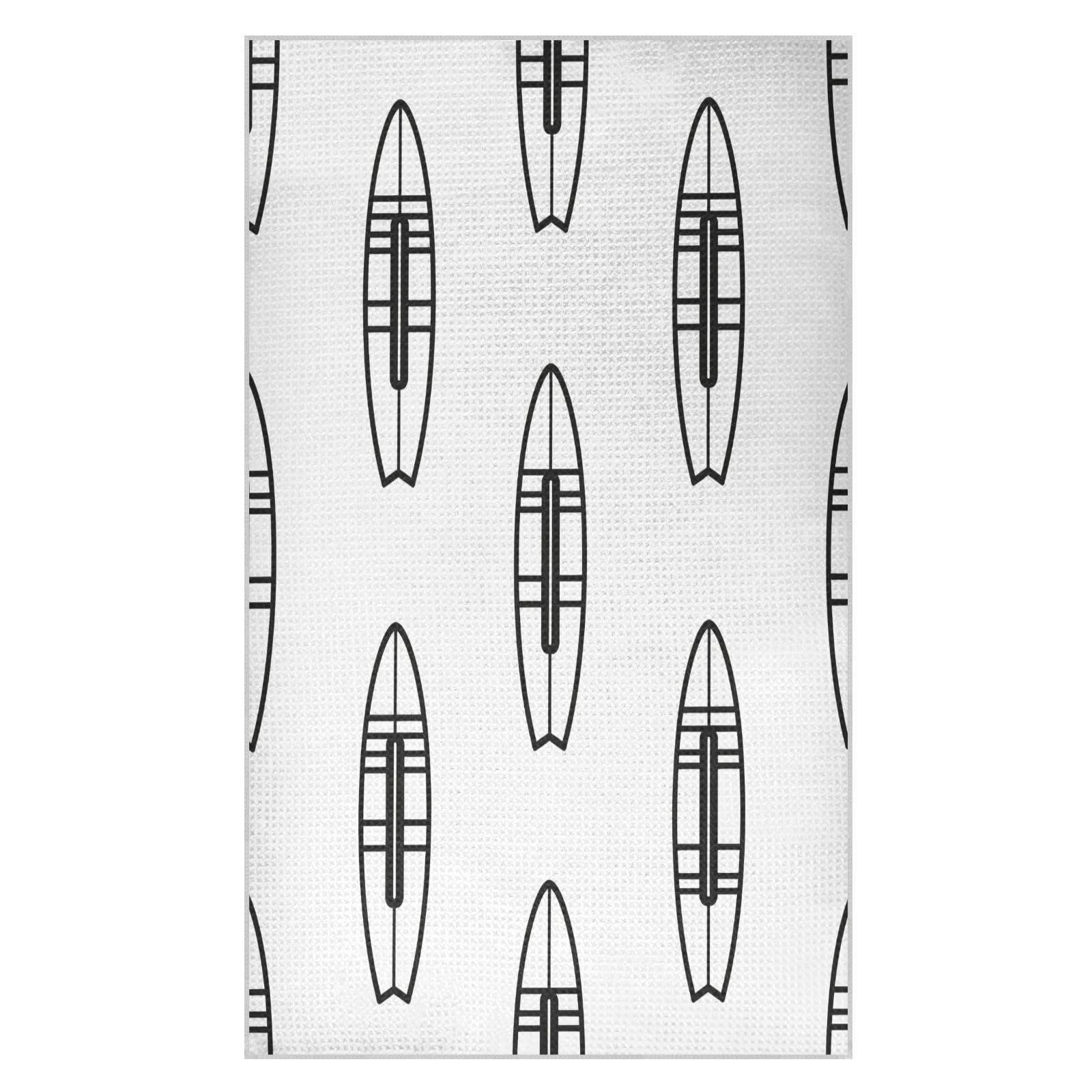 BURSTDDY Surfboard Kitchen Towels,Absorbent Dish Towels 2 Pack