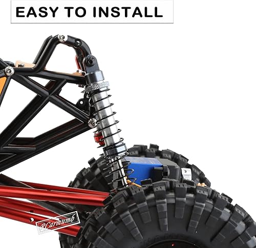 Vista 13 de Amortiguador universal de 4.331 in para coches de escala RC 1/10, aleación de aluminio 7075 RC amortiguador de choques ajustable universal Hops Up