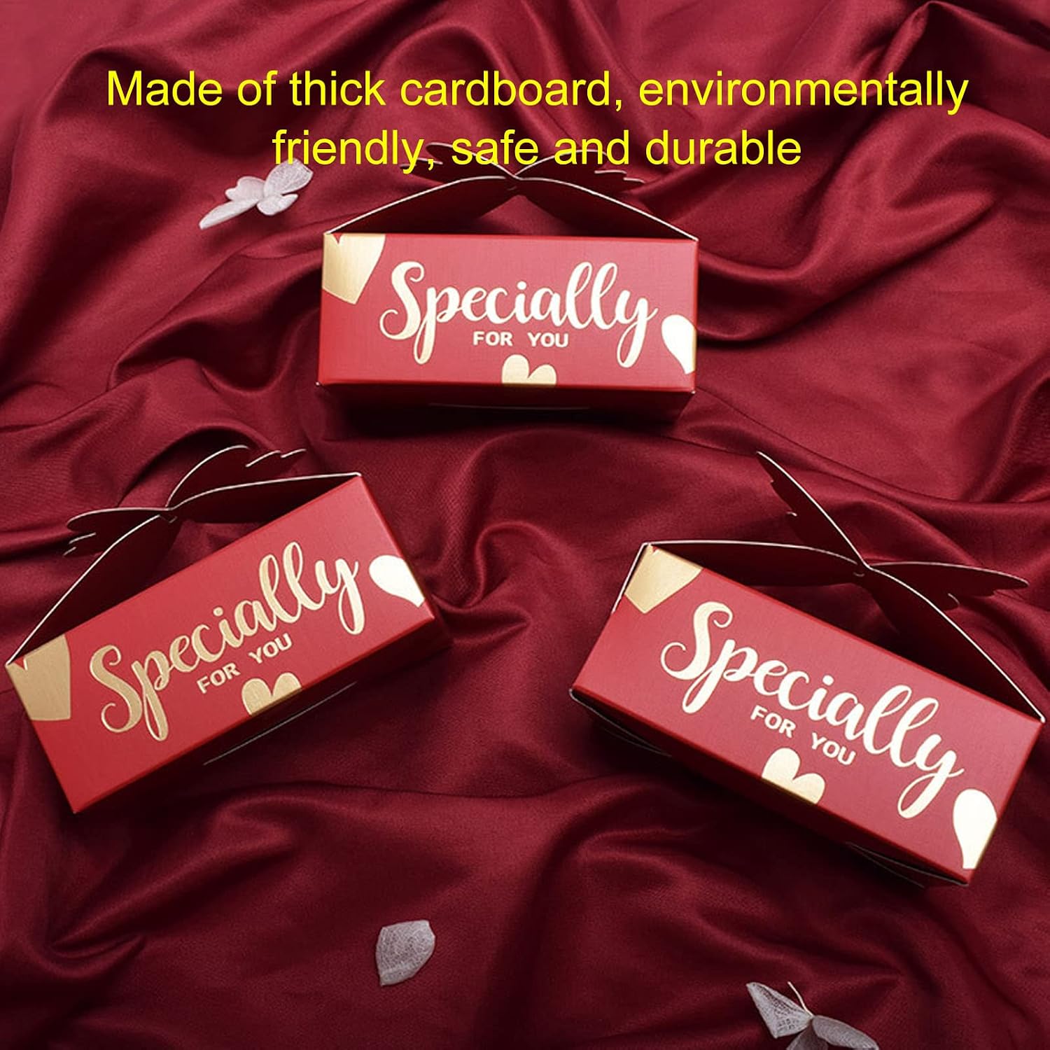 Lovely Gold Red Favor Boxes Compact Portable for Parties Birthdays image 2
