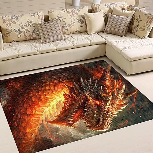 Vista 9 de Alfombra de dragón personalizada, con estampado de dragón de galaxia brillante, tapete grande de 5 x 8 pulgadas para sala de estar, dormitorio