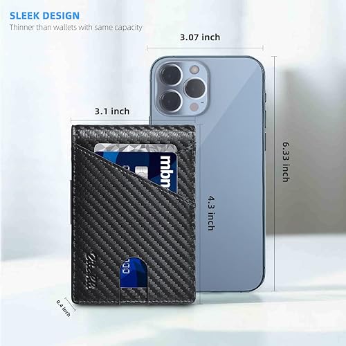 Miniatura 3 de Zitahli - Billeteras delgadas RFID para hombres billetera de cuero flexible con clip de dinero cartera minimalista con bolsillo frontal para hombre