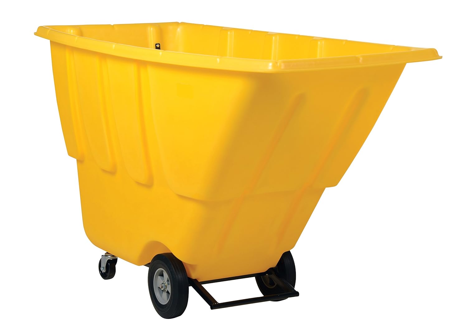 Vestil TDT-100-MD-YELLOW Plastic Medium Duty Tilt Truck 1 Cubic Yard 1250 Lb. Capacity Yellow