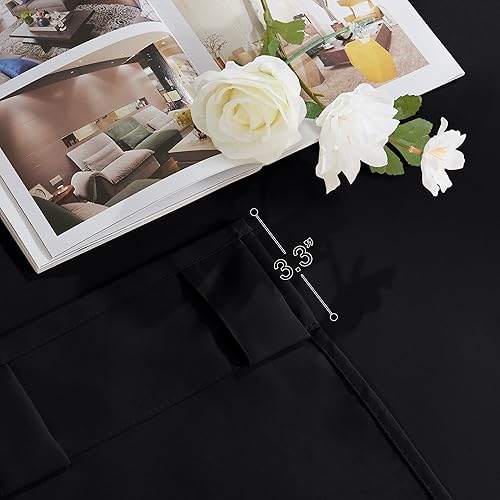 Miniatura 277 de PONY DANCE - Cortinas opacas aisladas térmicamente, set de 2 cortinas opacas con bolsillo para barra / pestaña trasera, paneles de cortinas opacas,