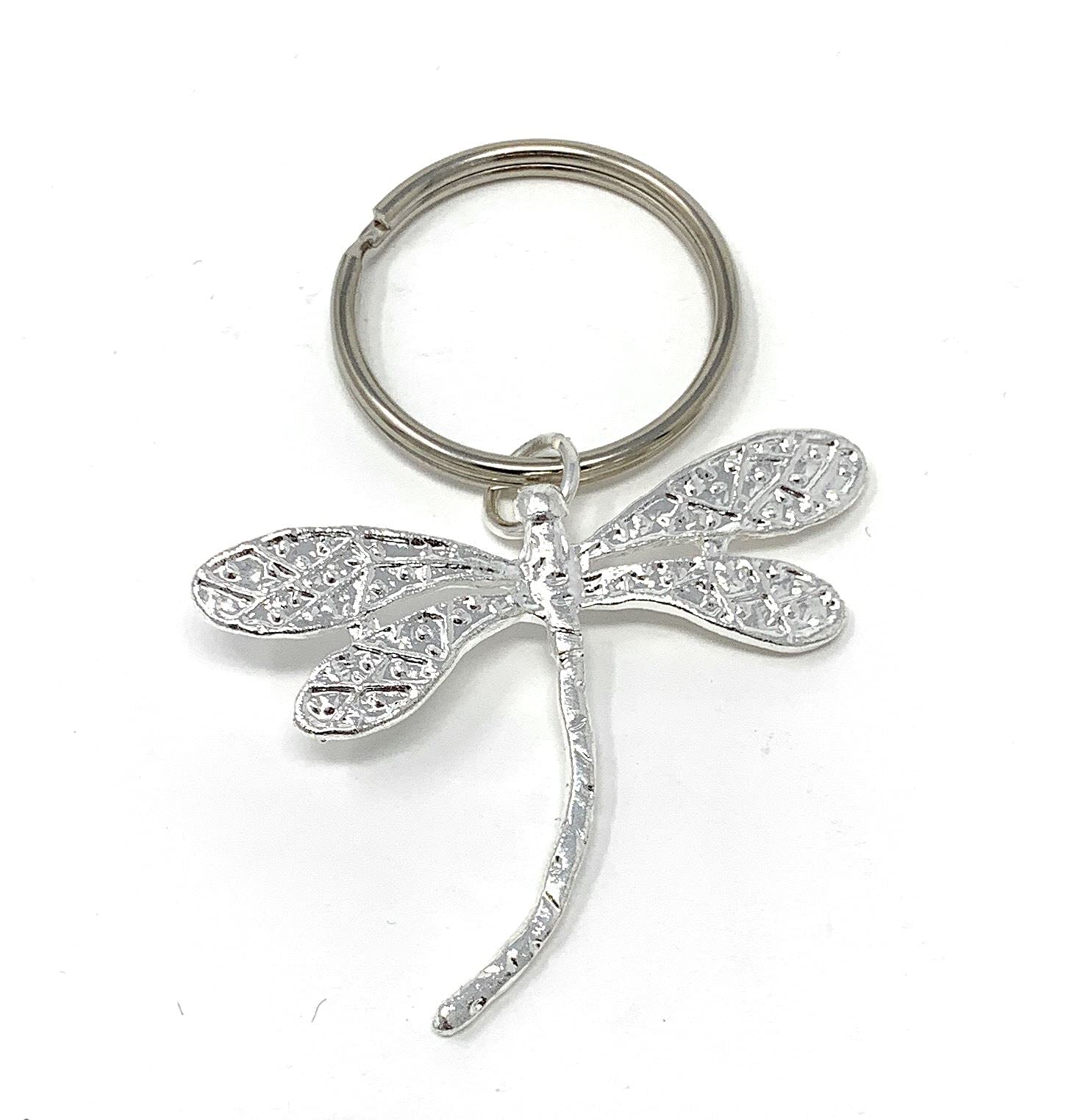 Cadoline Silver Plated Dragonfly Pendant Keyring 4.5 x 3.5cm Dragon Fly Insect Butterfly Wing