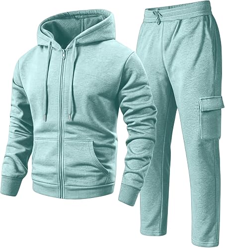 ASUIU Mens Sweatsuits 2 Piece Set Long Sleeve Workout Running Men's Tracksuits P