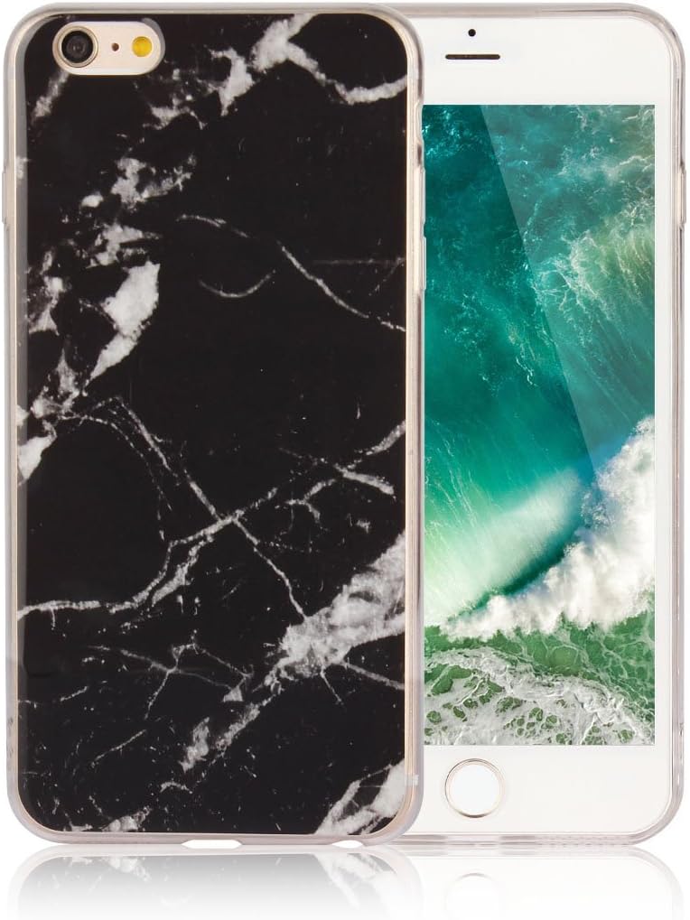 IPHONE 6P/6PS Case with black smooth marble