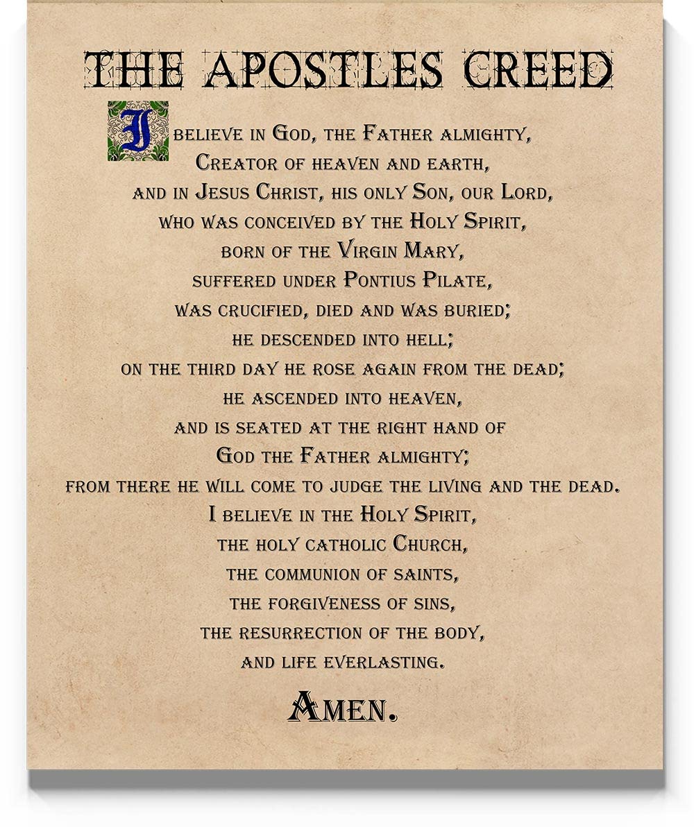 Amazon.com: The Apostles Creed Prayer Wall Art, 11"x14" Unframed Print -  Stunning Version of Catholic 2011 Version, Religious Inspirational Room  Wall Decor for any Spiritual Home: Posters & Prints
