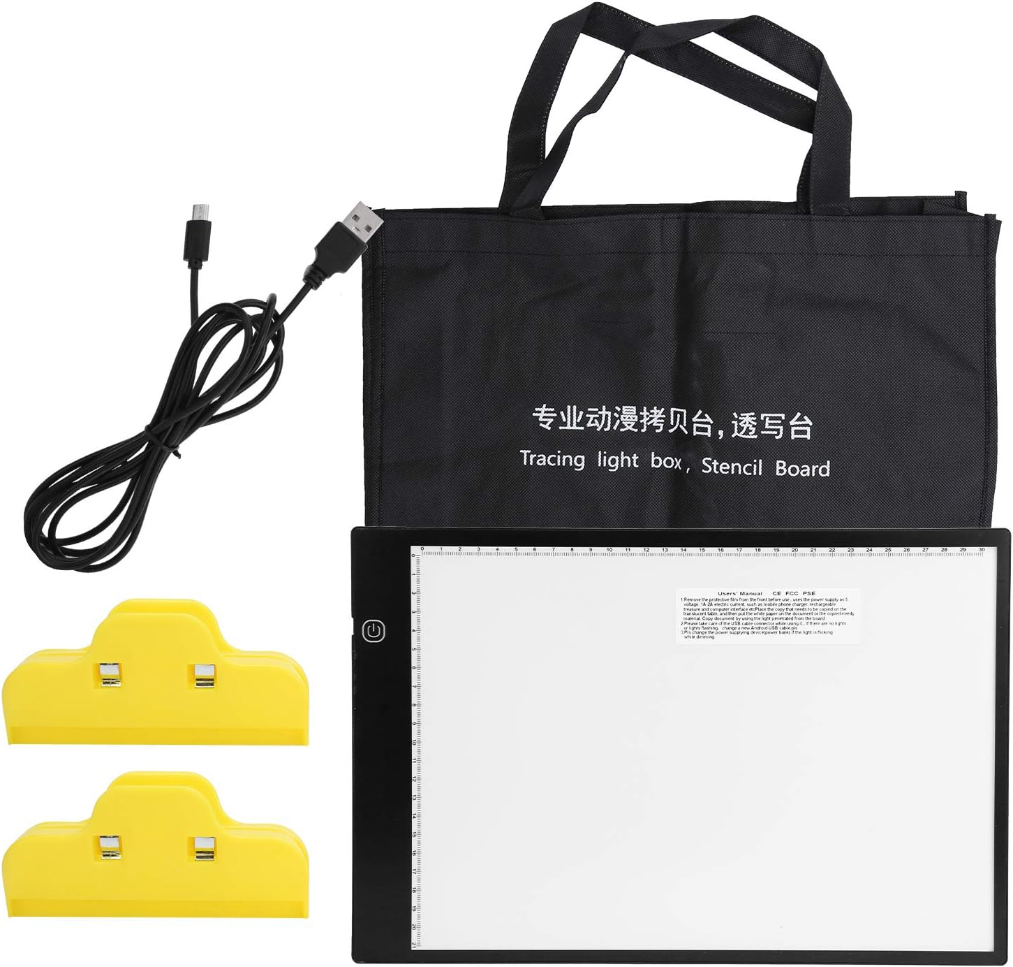 Portable A4 Light Box LED Tracing Drawing Board, Adjustable Brightness LED Copy Pad, Ultra - Thin Lightweight Design with 3 - Level Dimming for Artists Kids Painting Calligraphy, I