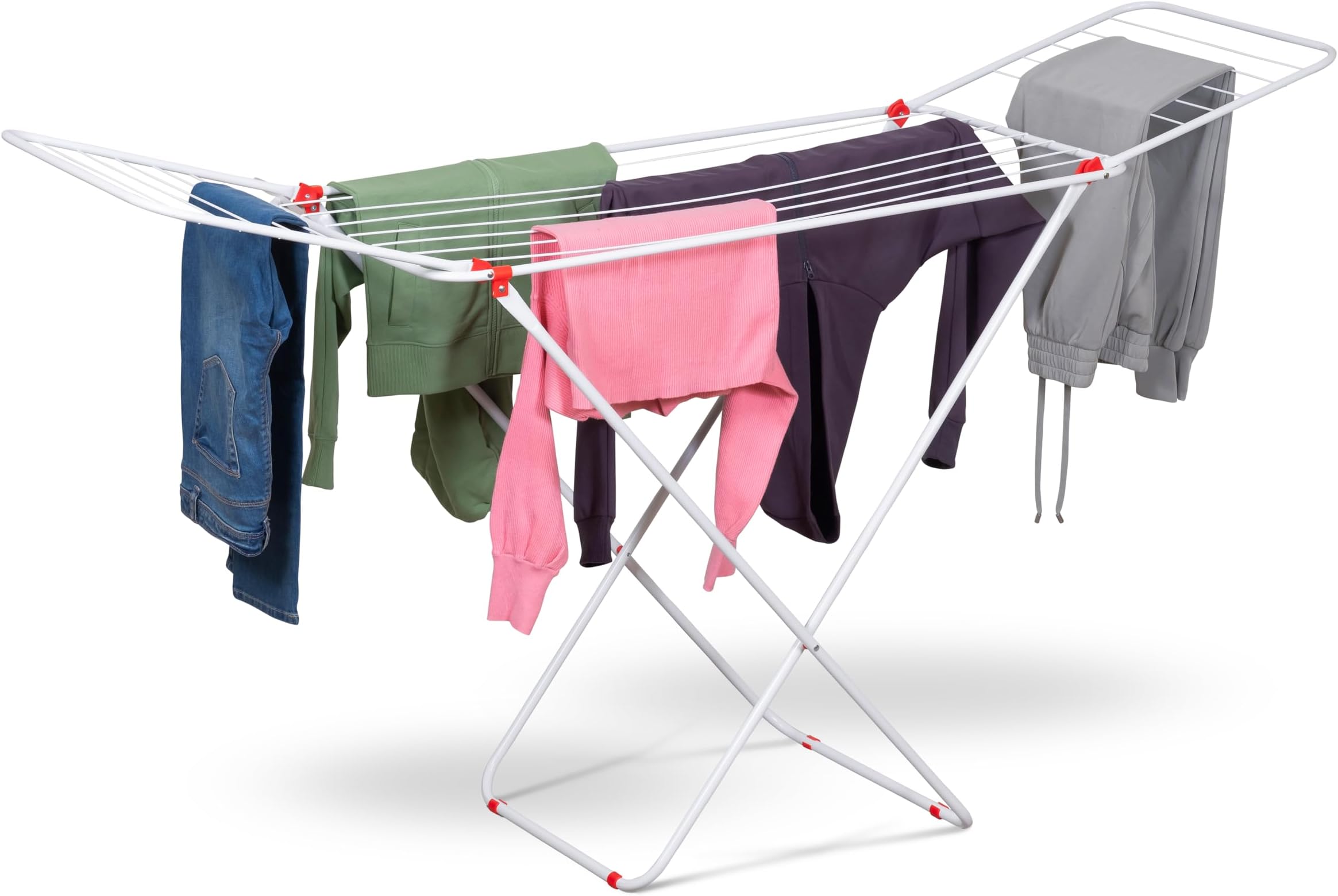 CUQOO 3 Tier Clothes Airer Outdoor with 28 Bars Foldable Clothes