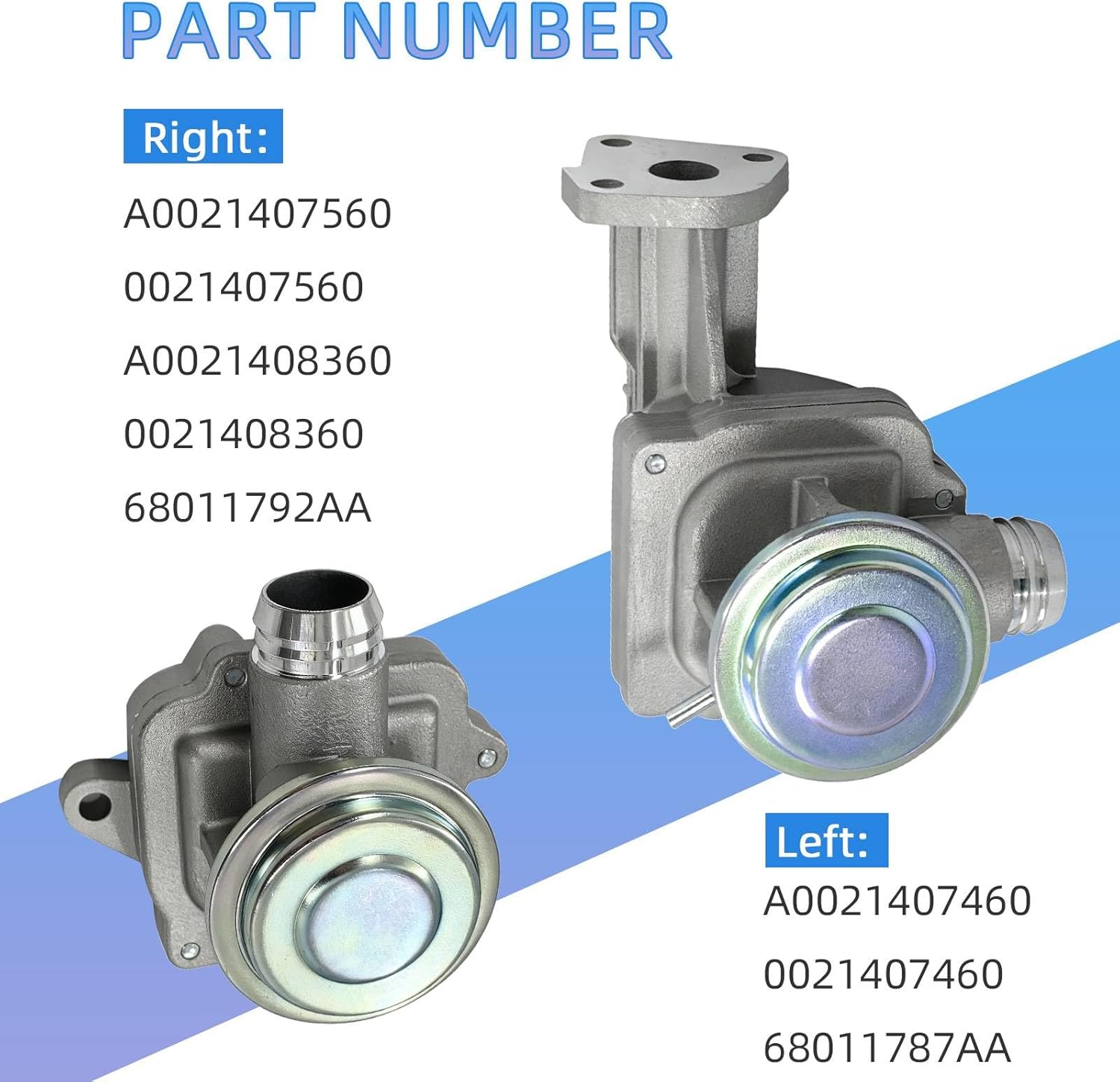 A0021407460 Right Left Secondary Air Injection Check Valve Compatible with 2005-2015 Mercedes-Benz C280 C300 C350 E350 E550 G550 S400 S550 Dodge Sprinter 2500 3500 Replace# A0021407560 0021407560