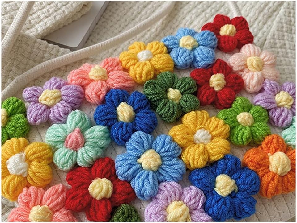 Cute Girl Woven Bag Flower -shoulder Small Square Plush Pendant Messenger