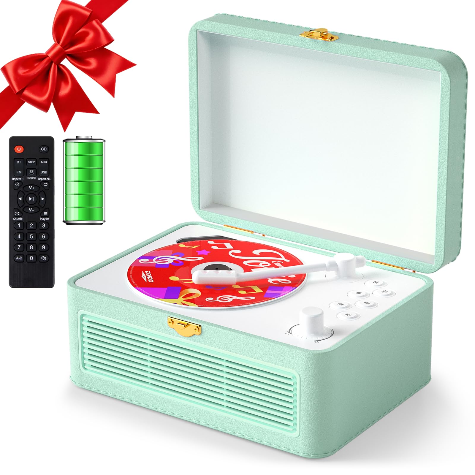 Gueray CD Player Bluetooth Radio mit CD Player mit Lautsprecher Unterstützung USB-Wiedergabe AUX-Wiedergabe für Hörbücher