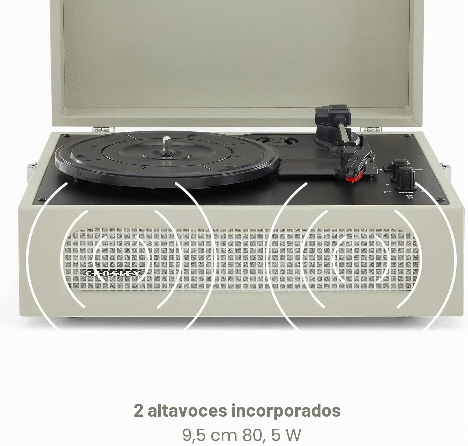 Crosley Voyager Tocadiscos con 2 Altavoces, Bluetooth In & out y AUX - Tocadiscos Retro de 3 velocidades - para vinilos de 7", 10" y 12" - Portátil con Estuche Integrado - Dune Clara
