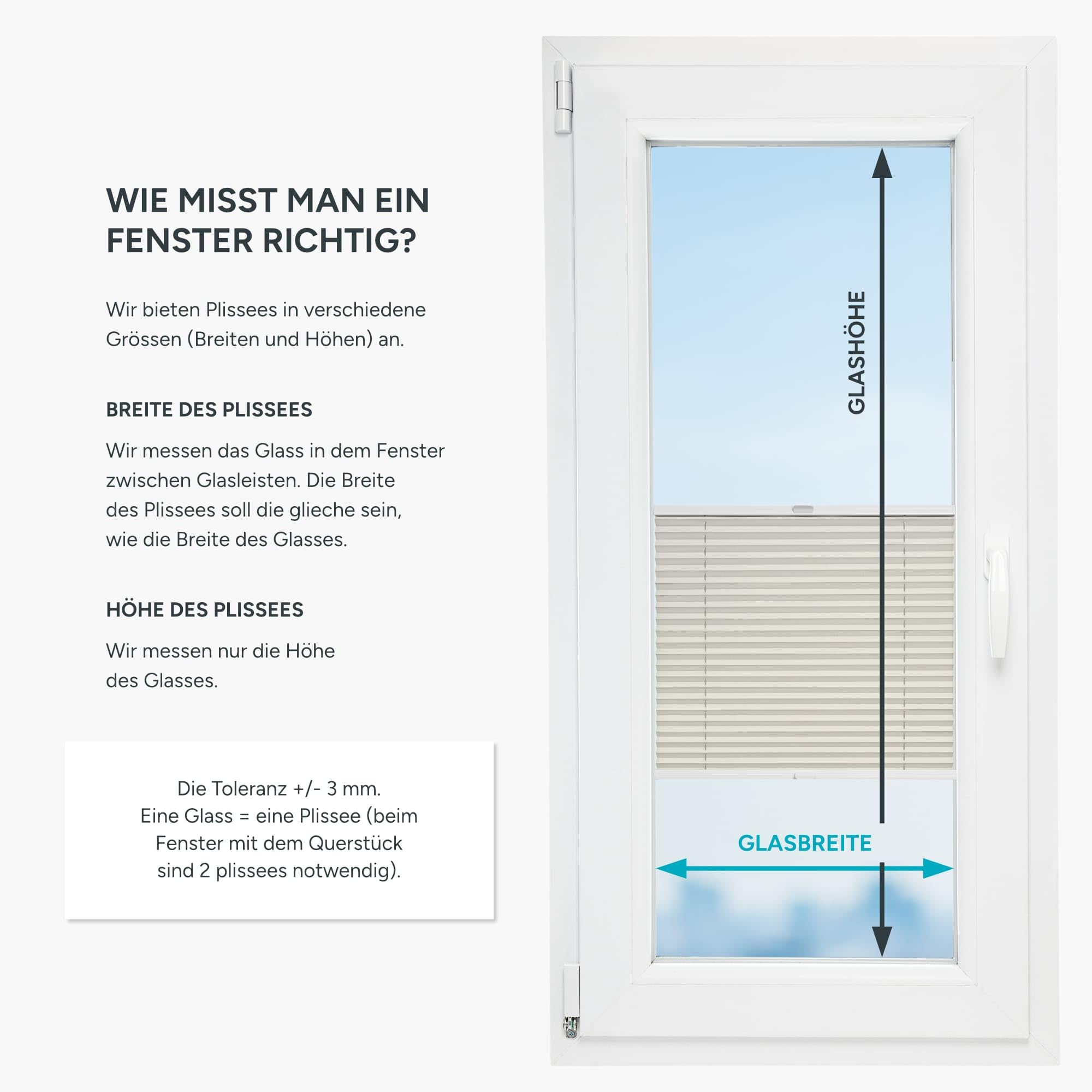 Estika Plissee ohne Bohren zum Kleben – 130 x 150 cm – Elfenbein – Selbstklebende Montage, moderner Sichtschutz für Fenster, Jalousie für Fenster ohne Bohren