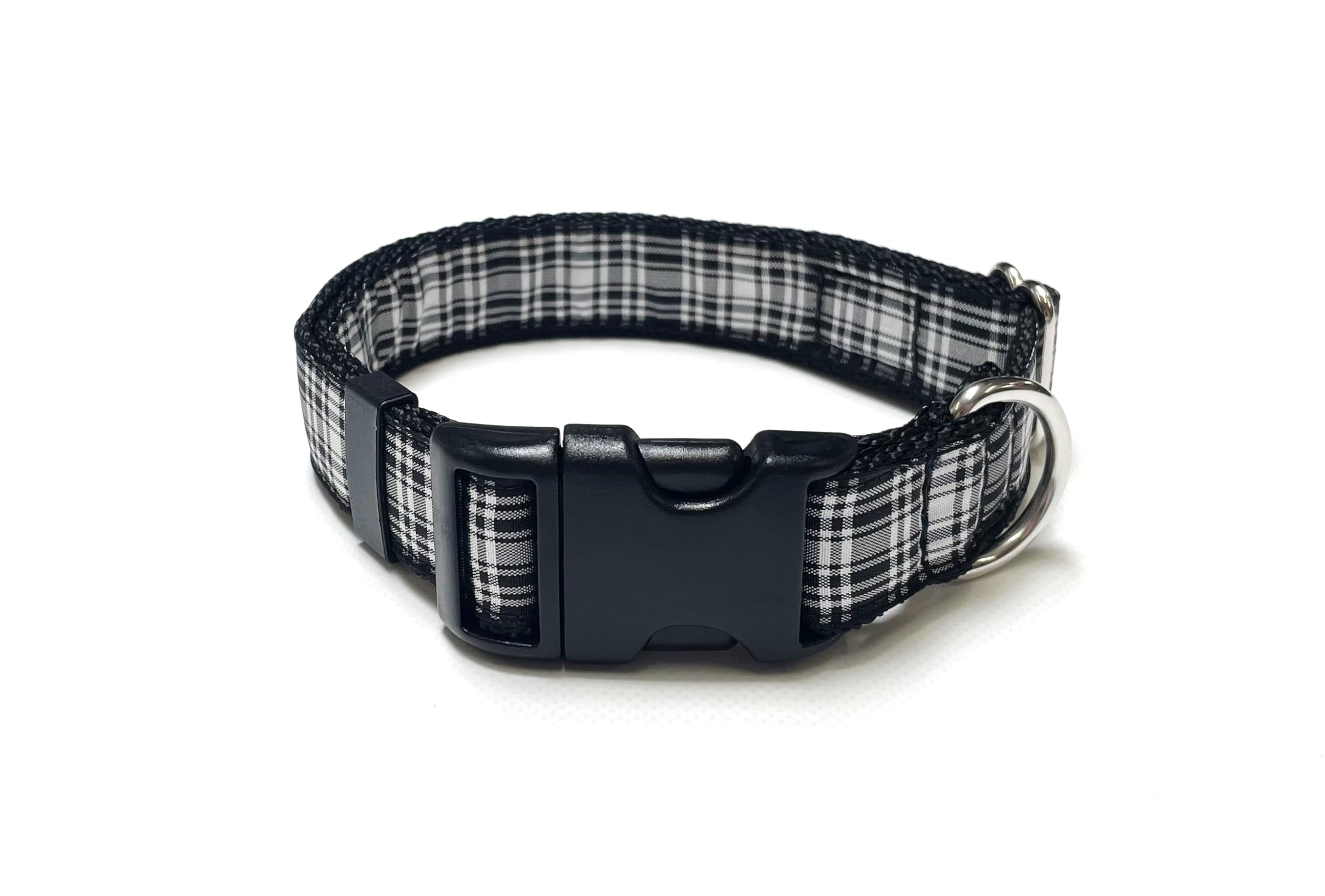 Tartan Dog Collar 25mm Wide Adjustable Comfortable Collar Small Medium Large All Dog Breeds (Large (17" - 27"), 6. Menzies)