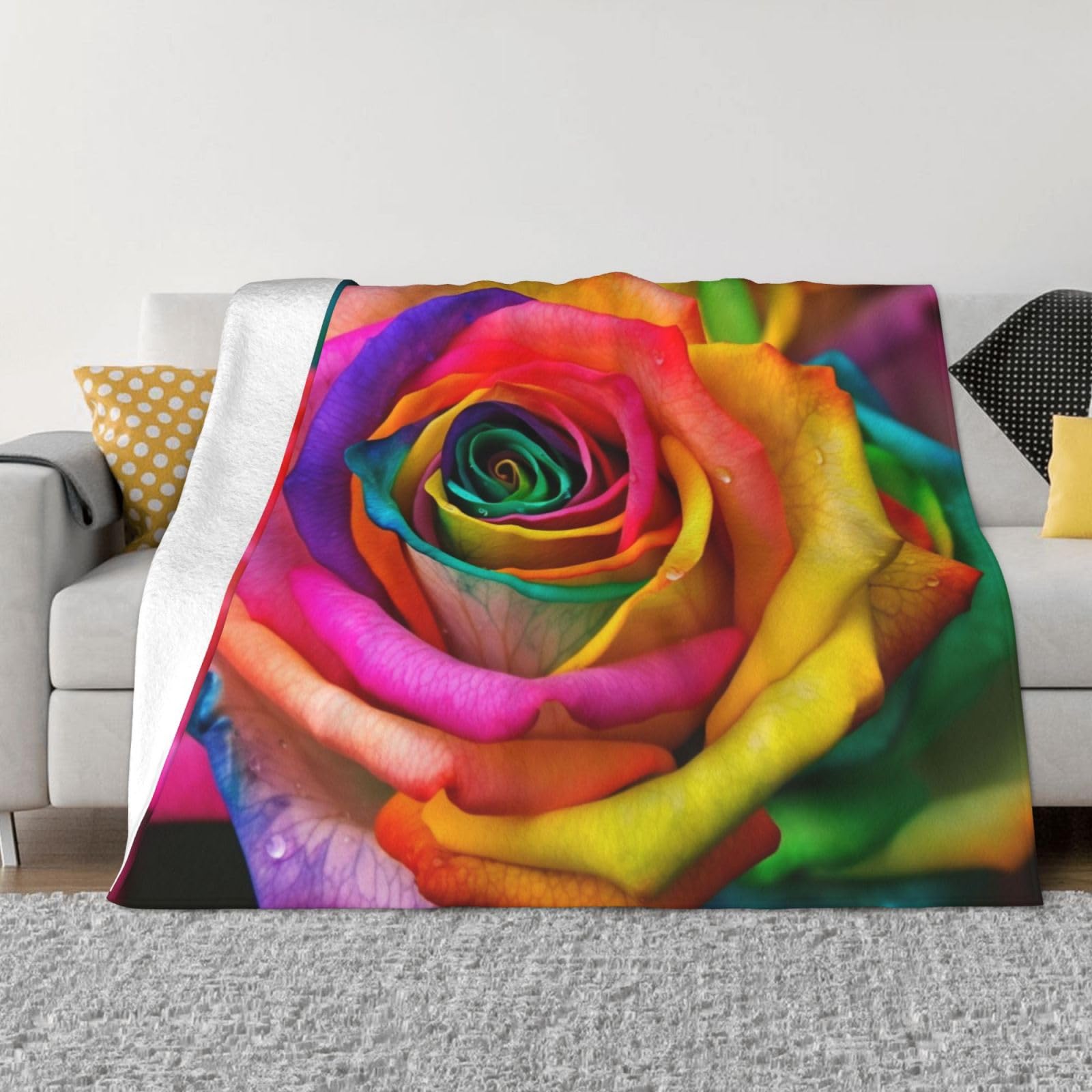 Couverture polaire en flanelle 203x152 cm rose pour lit et canapé