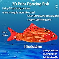 Vista 2 de Flopping Fish - Juguete eléctrico para perros y gatos, juguetes interactivos para mascotas para ejercicio de perros, reduciendo el estrés para gatos