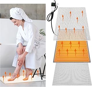 Heating Pad for Bathroom Rugs Mat Adjustable Temperature (86-141℉) and T...