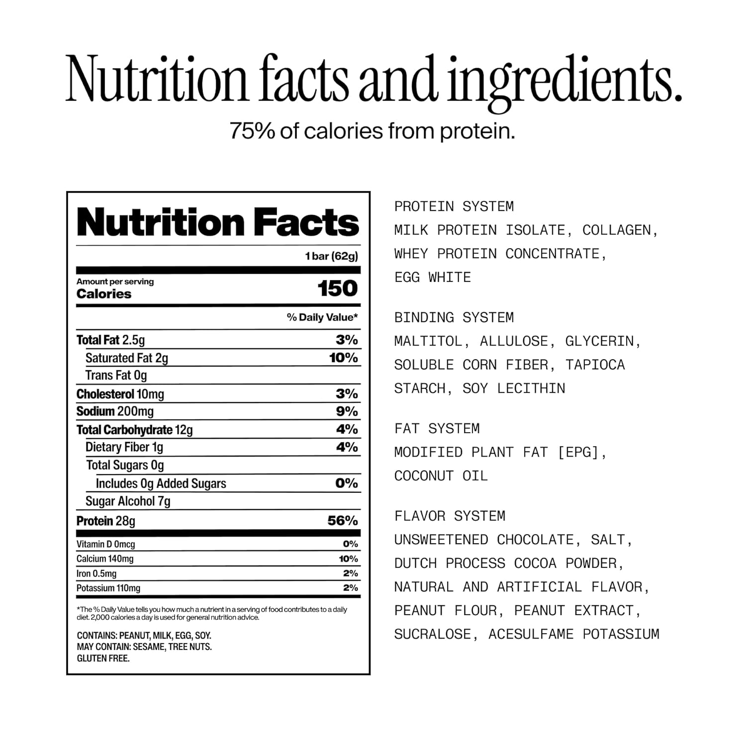 David Protein Bar, Peanut Butter Chocolate Chunk, 24 Protein Bars | 28g of Protein | 150 Calories | 0g of Sugar - High Protein, Low Carb, Gluten Free Protein Bar, Pack of 24