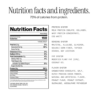 David High Protein Bars - 0g of Sugar, Low Carb, Gluten Free - 28g of Protein, 150 Calories - On-The-Go Snack - Peanut Butter Chocolate Chunk Flavor, Pack of 12
