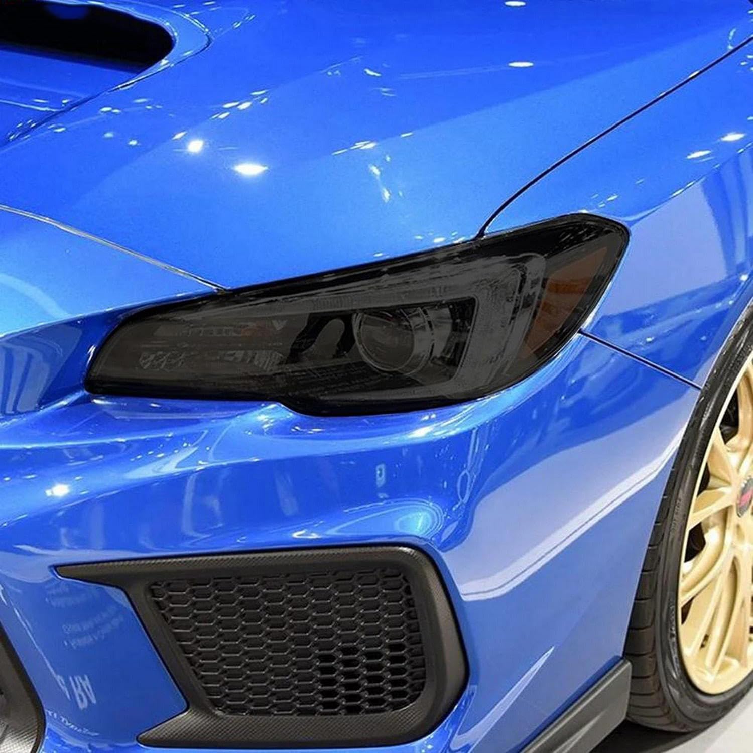 2 Pcs Car Headlight Protective Film Headlamp Restoration Transparent Black TPU Sticker，for Subaru WRX 2015-Present Accessories