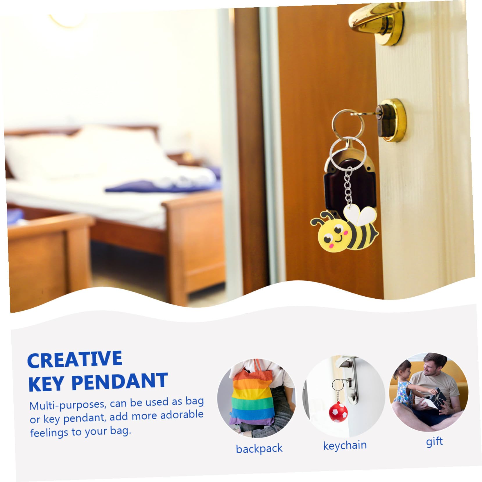 Homoyoyo 120 Piezas Llavero Colgante de Dibujos Animados Diseño Creativo Colgante para Bolsas Hecho Metal Resistente Decoración Novedosa y Regalo Práctico