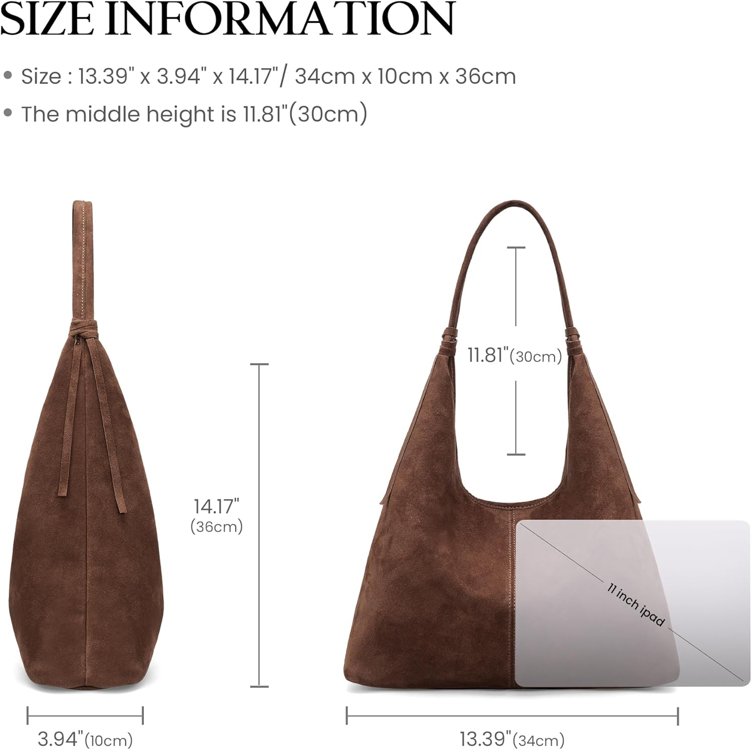 befen Genuine Leather Slouchy Hobo Purses for Women, Top Grain Real Leather Tote Handbags Shoulder Satchel with Tassel Ribbon - Image 6