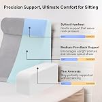 Vekkia 21" Reading Pillow for Sitting in Bed – 60° Ergonomic Wedge Back Pillow, XL Side Pockets, Removable Cover, Support Chair for TV, Gaming, Working, Nursing, Recovery in Bed/Floor,Lightweight