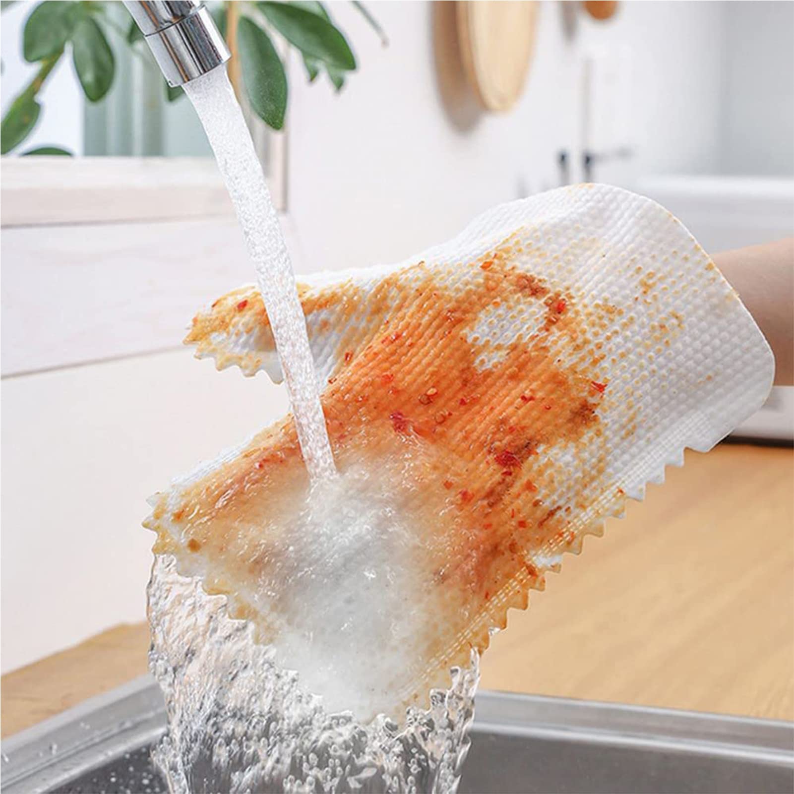 Guantes de Limpieza de Escamas de Pescado Tela no Tejida PañOs para Quitar el Polvo Cocina de Microfibra Guantes para Limpieza Lavable para La Limpieza de La Cocina del Hogar,60pcs