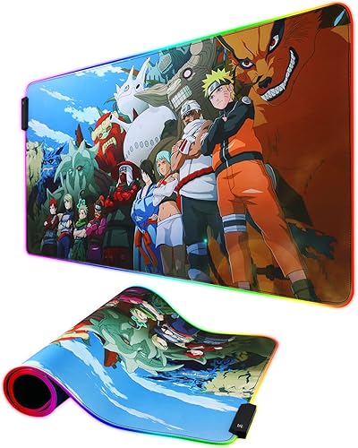 Alfombrilla de mouse RGB LED para juegos, alfombrilla de mouse grande brillante con luz RGB, alfombrilla de mouse suave colorida para mouse teclado