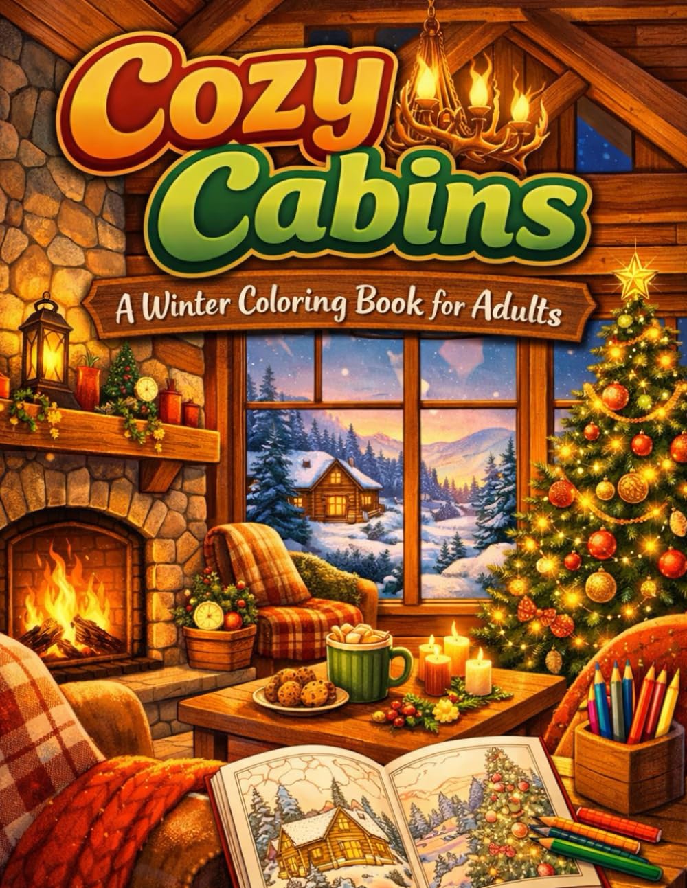 Cozy Cabins: A Winter Coloring Book for Adults: Relaxing Snowy Cabin Scenes for Stress Relief and Mindfulness (Post Grad Money Coloring Books)