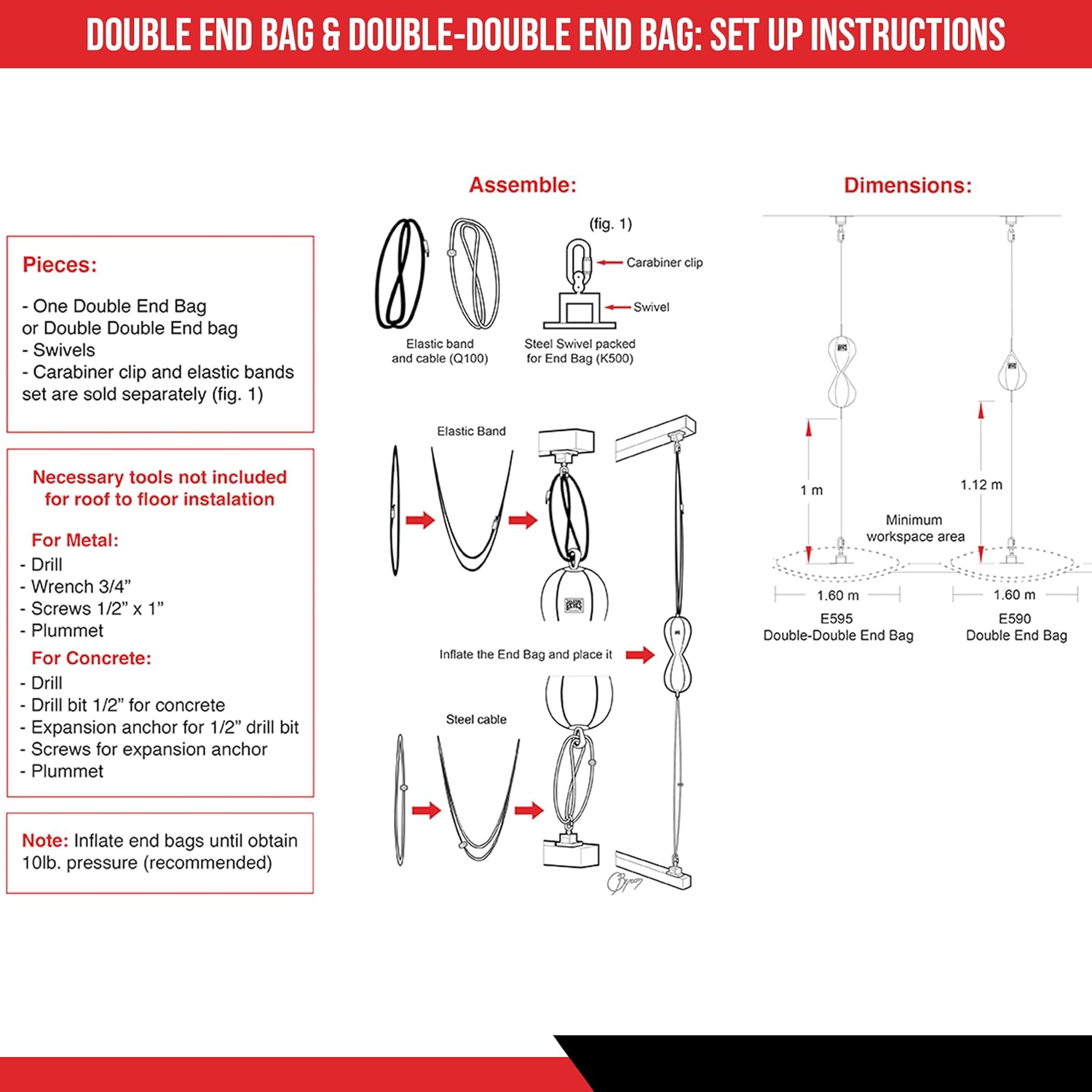 CLETO REYES Double-Double End Punching Bag for Boxing Workout Practice Gym Training Equipment, MMA, Kickboxing, Muay Thai