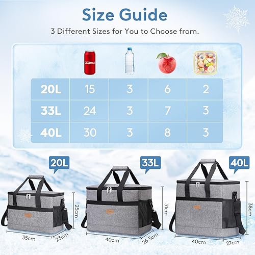 Miniatura 2 de Lifewit Cooler Bag 305060 latas plegable y aislada, bolsa de almuerzo grande a prueba de fugas, suave bolsa portátil para campamento, barbacoa,