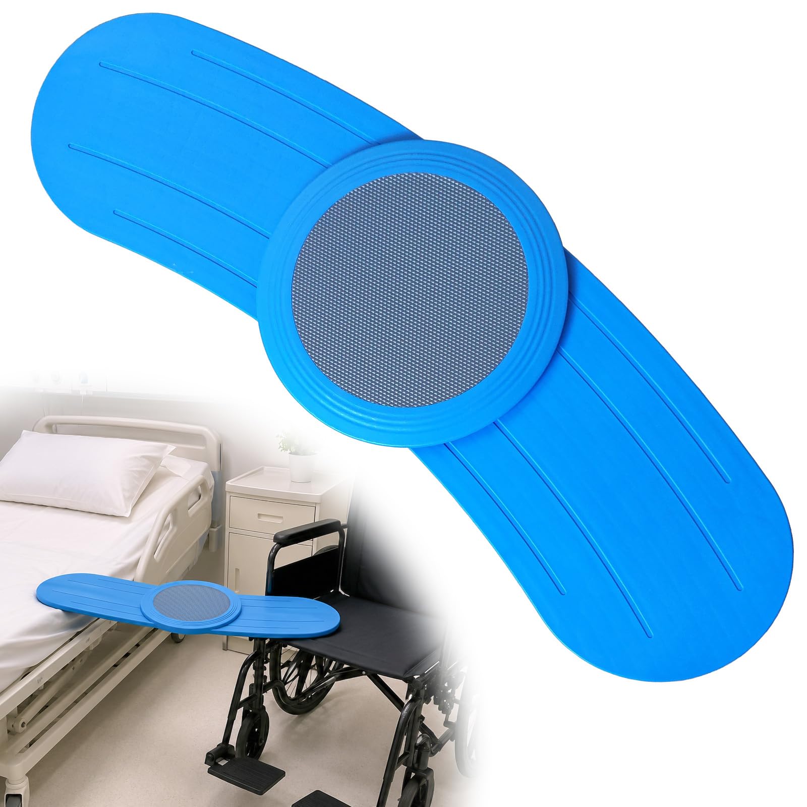 Planche de transfert pour fauteuil roulant, 75cm planche incurvée pour fauteuil roulant avec plaque pivotante coulissante à 360 °, Planche de Transfert pour personnes âgées ou handicapées