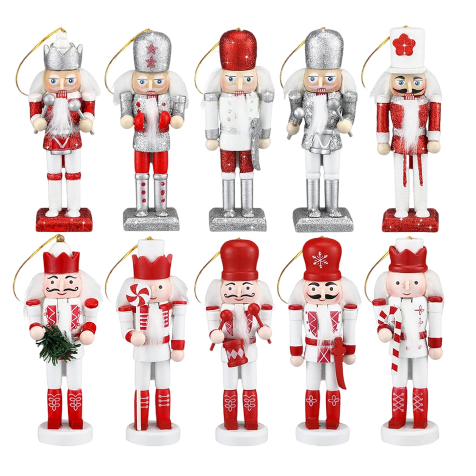 Tsophreniq Festival Nutcrackers Holiday Figures Decorative Wood Figurine Charm Christmas Theme 13cm Soldier Statues Festival
