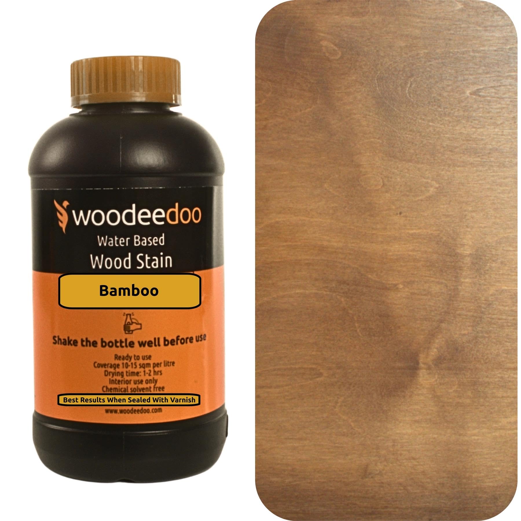 Woodeedoo Bamboo Water Based Wood Stain | Wood Dye | Ready To Use | Environmentally Friendly | Solvent Free | Odour Free | 450 Ml |