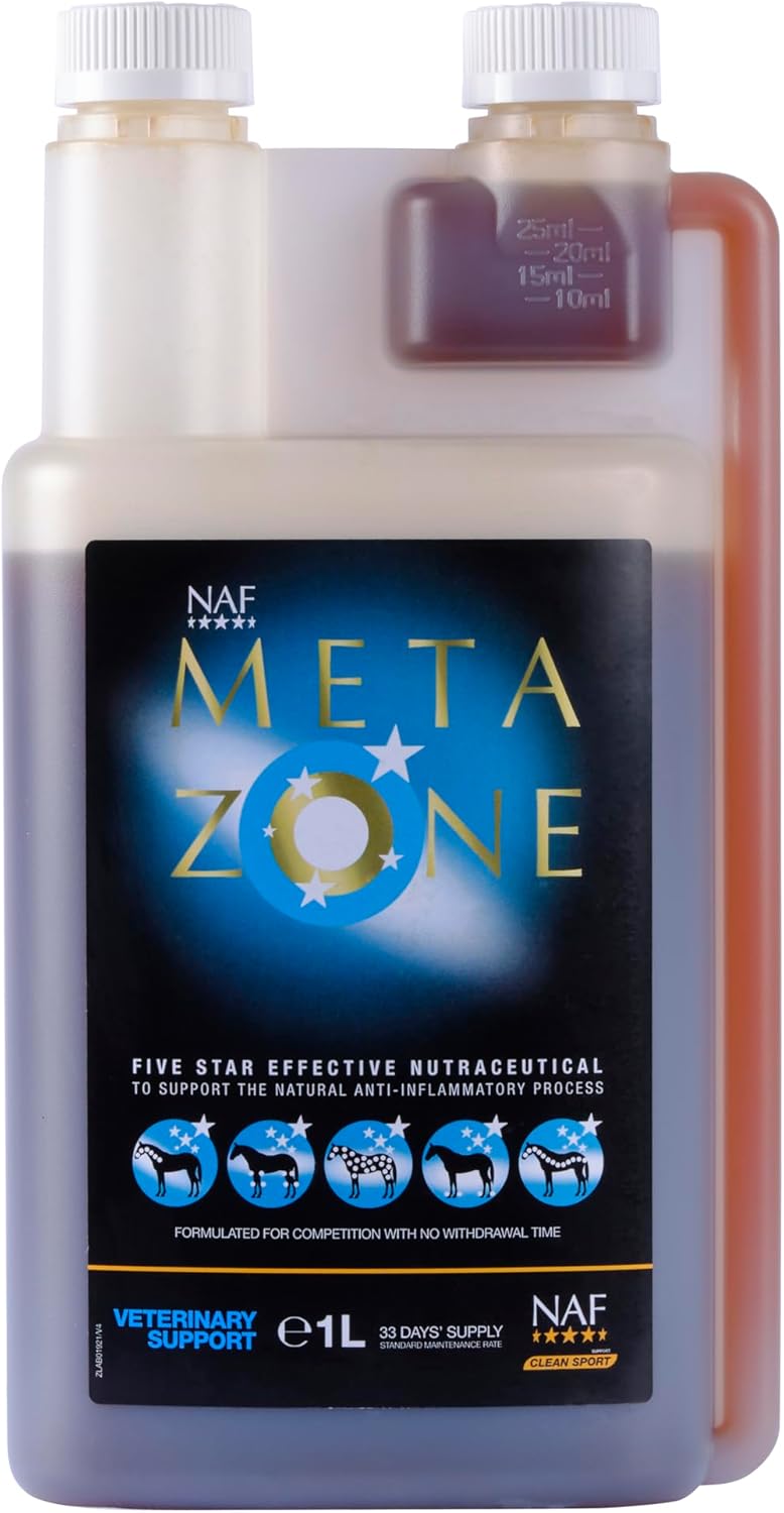 NAF Five Star Metazone Liquid 1L – Natural Anti-Inflammatory Support for Horses – With Turmeric, MSM & Herbal Extracts – Promotes Comfort, Mobility & Recovery – Competition Safe