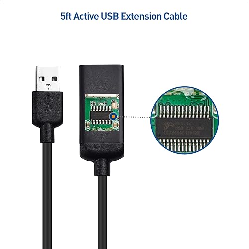 Miniatura 2 de Cable Matters Cable de extensión USB activo de 16.4 pies (cable extensor USB activo, cable USB macho a hembra) para cámara web, sensor Oculus, HTC