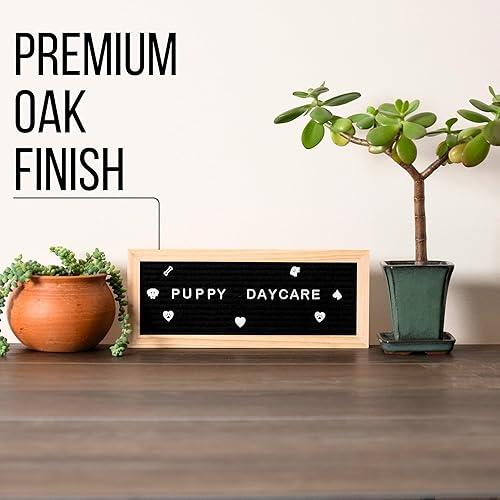 Miniatura 3 de Tablero de letras pequeñas  Mini marco de madera de fieltro negro con letras blancas de 12 x 5 pulgadas  Tableros de letreros intercambiables de