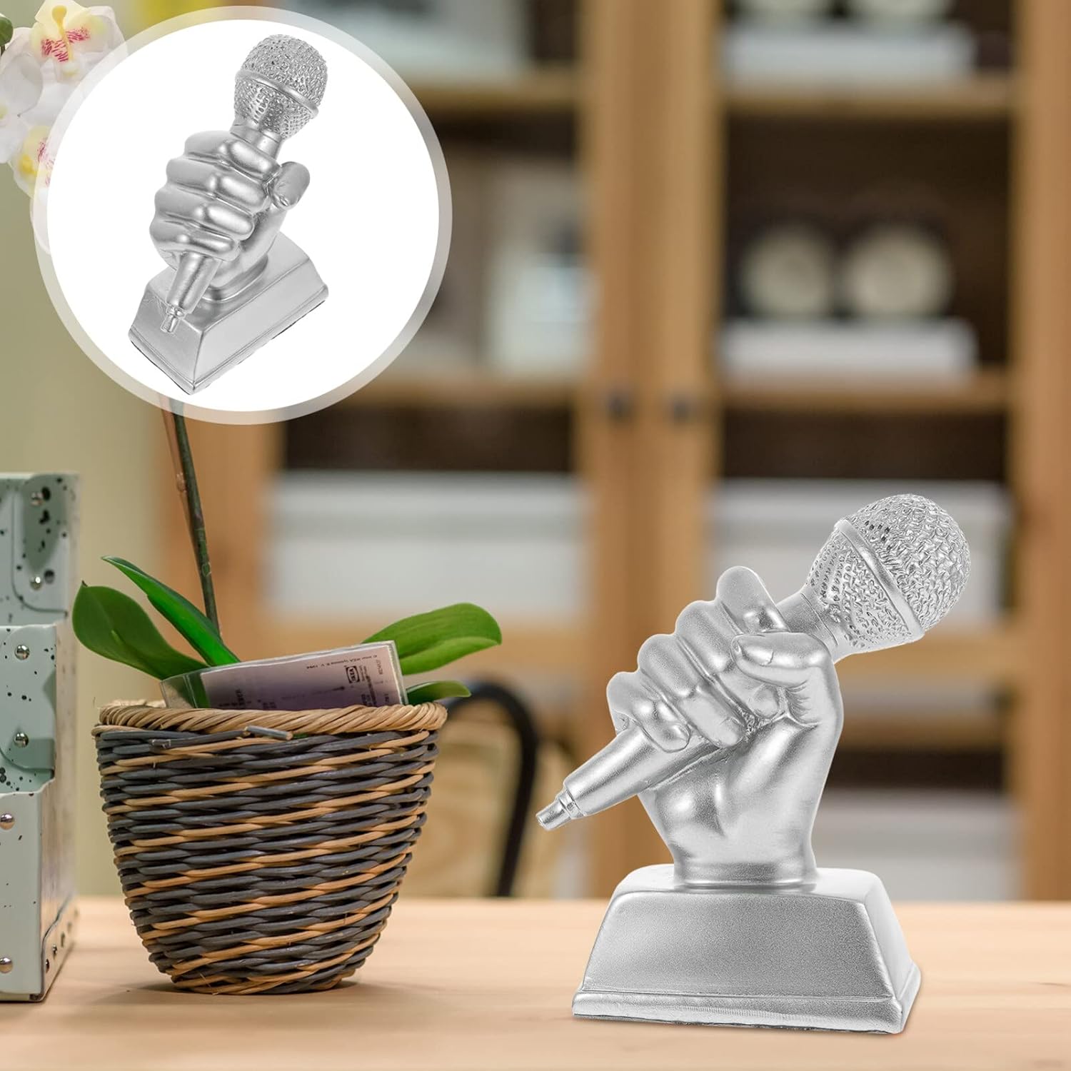 IMIKEYA Microphone Trophies Gold Funny Trophy Appreciation Gift Dance Trophy Mic Trophy Speech