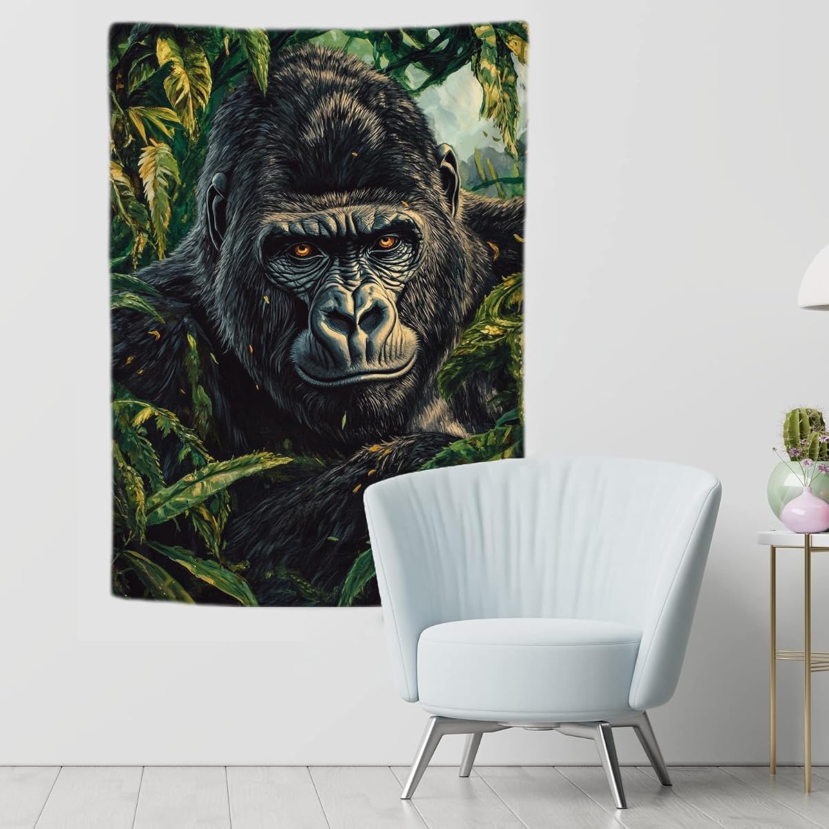 Gorilla Tapestry 44”x60”, Large Wall Art Decor Wall Hanging Flag Backdrop for Living Room Dorm Office Bedroom Decor B1395